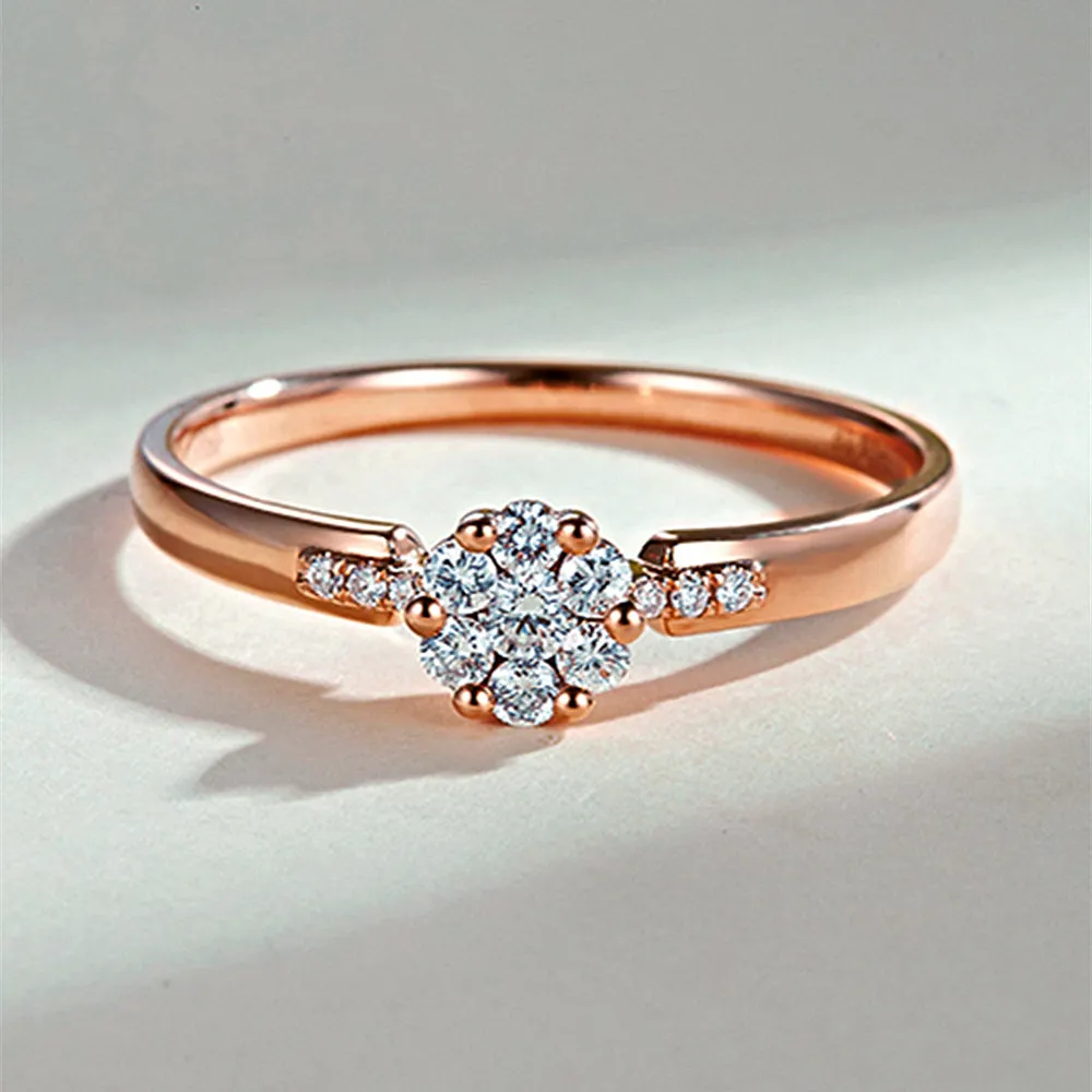 Diamond Cluster Flower Engagement Ring