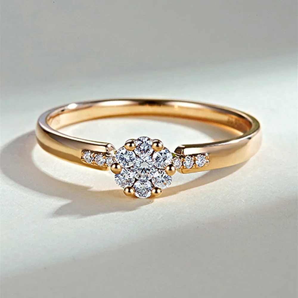 Diamond Cluster Flower Engagement Ring