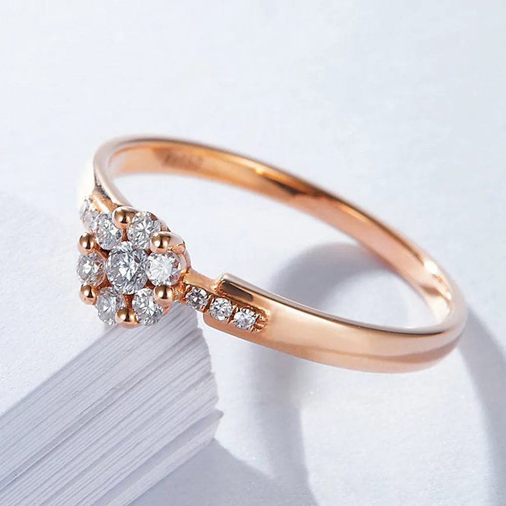 Diamond Cluster Flower Engagement Ring