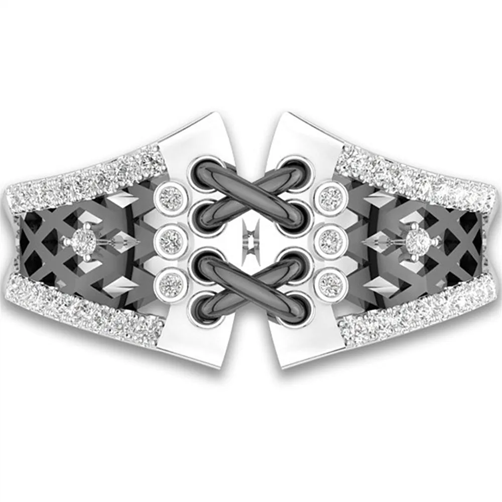 Diamond Corset Stitch Bondage Ring