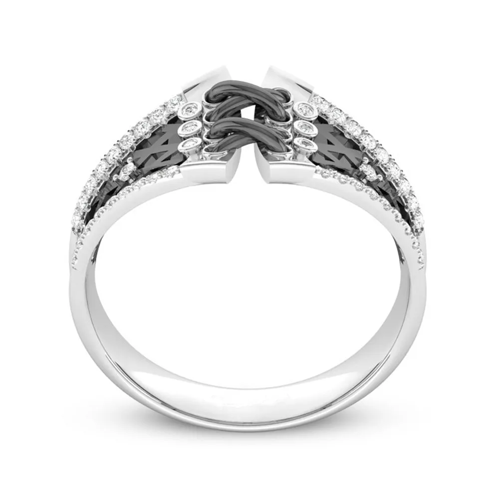 Diamond Corset Stitch Bondage Ring