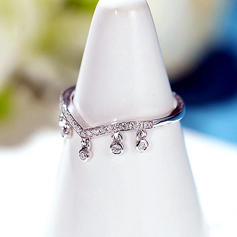 Diamond Fringed Contoured Ring
