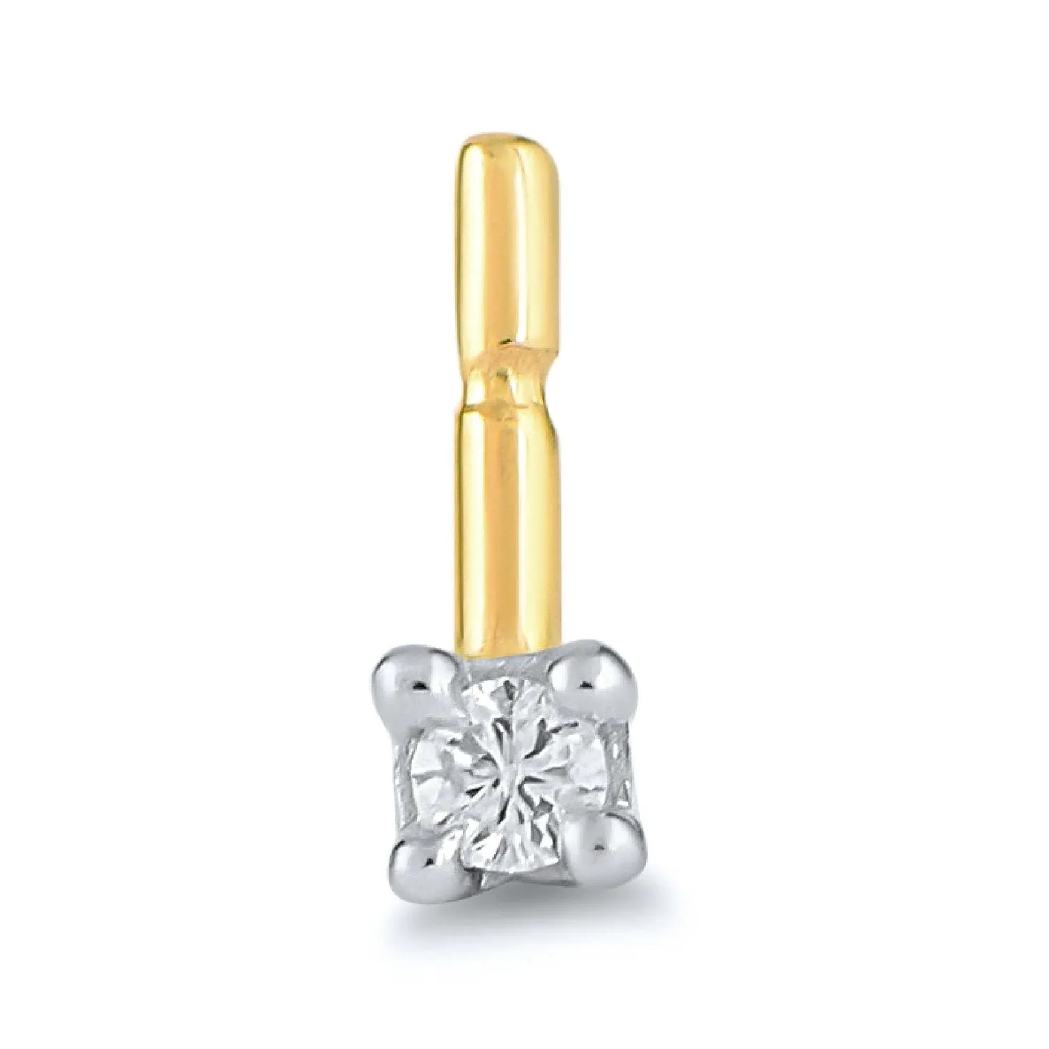 Diamond Set Nose Ring Pin in 9ct Yellow Gold