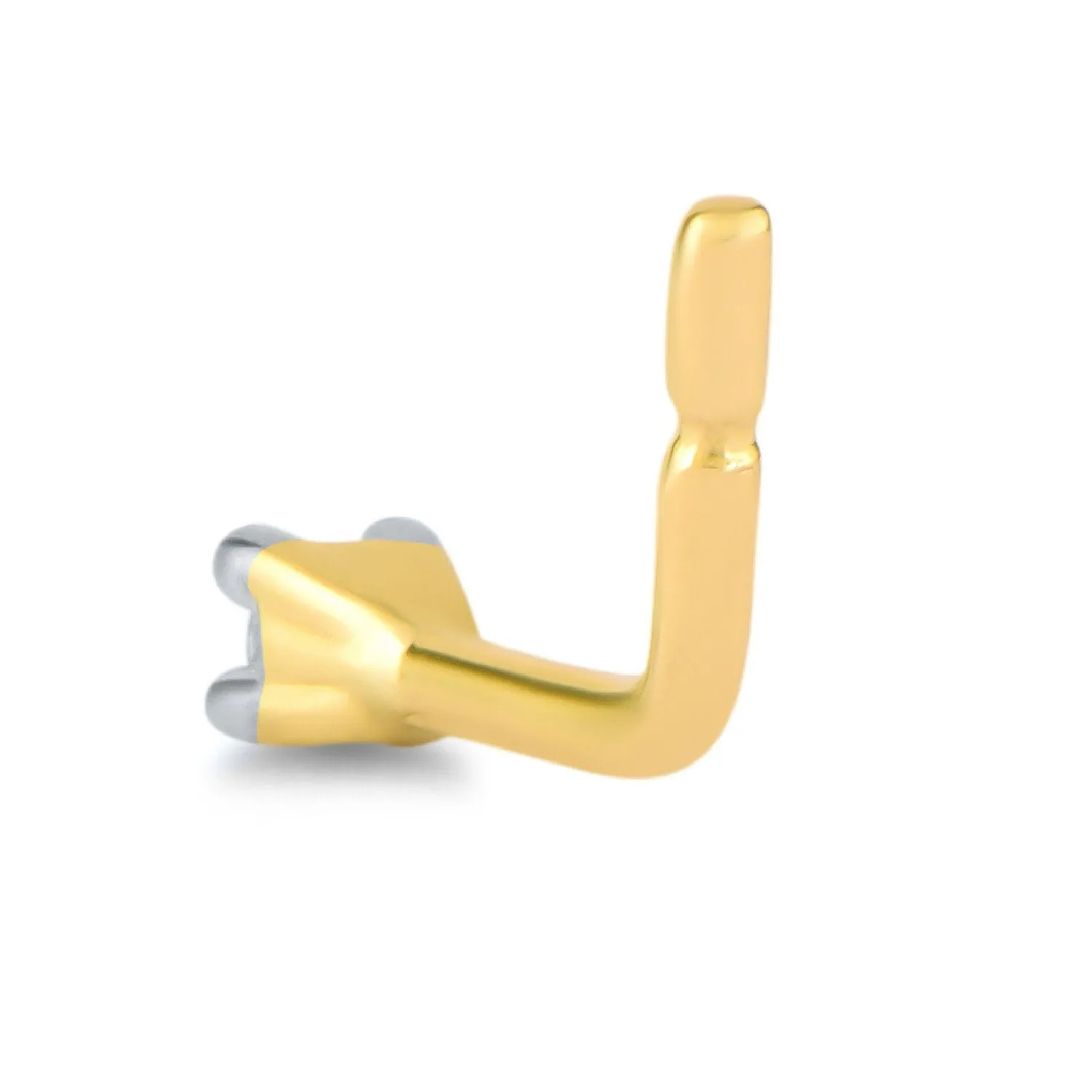 Diamond Set Nose Ring Pin in 9ct Yellow Gold