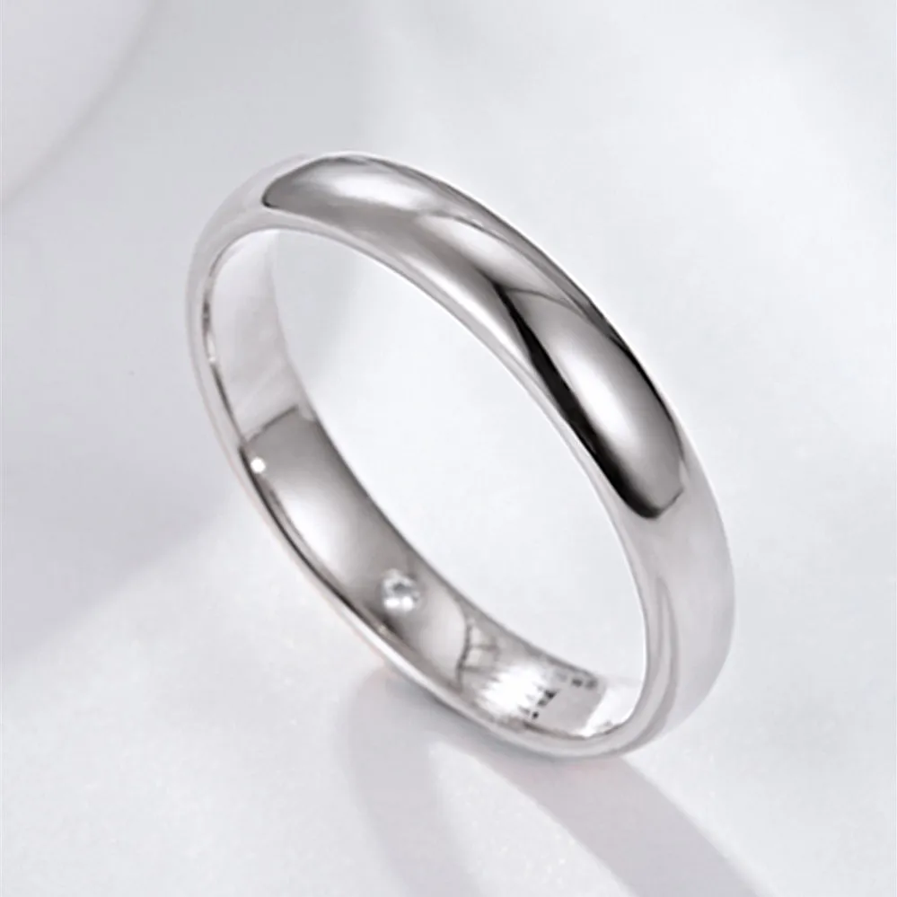 Diamond Wedding Couple Matching Dome Rings