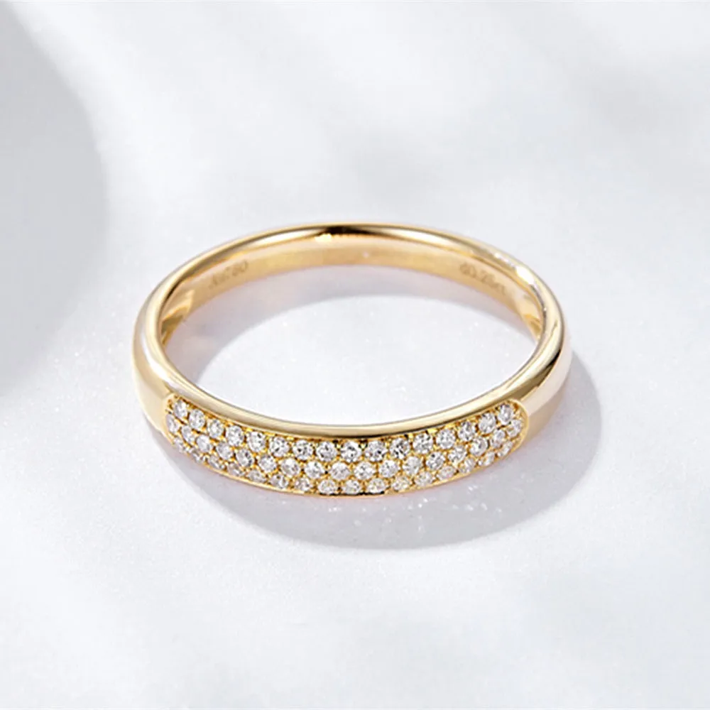Diamond Wedding Couple Matching Dome Rings