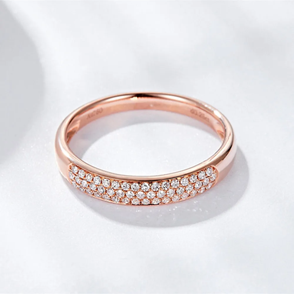Diamond Wedding Couple Matching Dome Rings