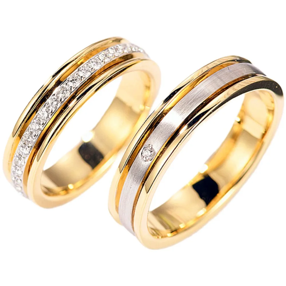 Diamond Wedding Couple Matching Rings