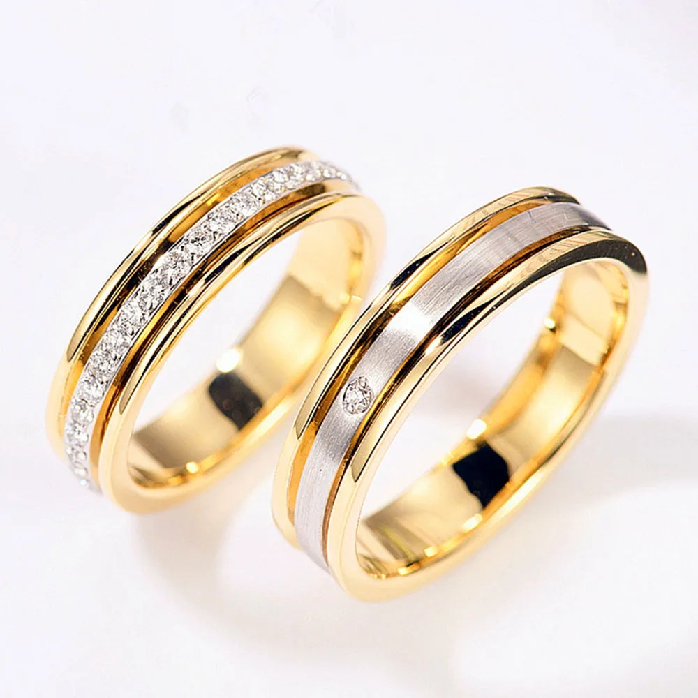 Diamond Wedding Couple Matching Rings