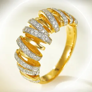 Diamond Winding Ribbon Ring