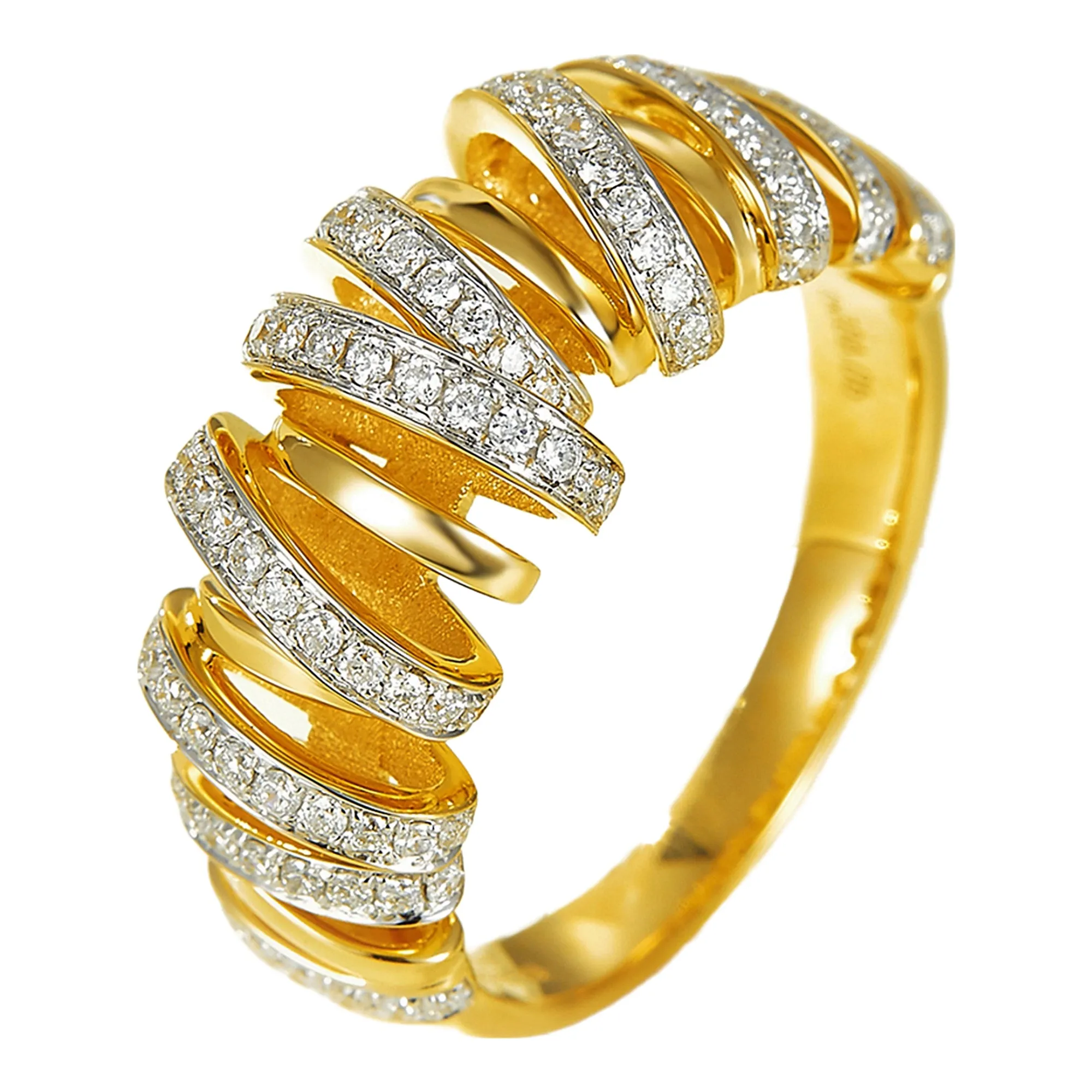Diamond Winding Ribbon Ring