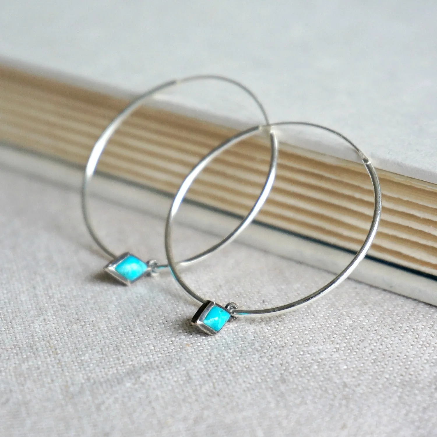 Dir Turquoise Hoop Earrings