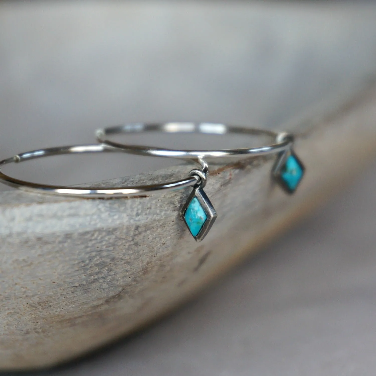 Dir Turquoise Hoop Earrings
