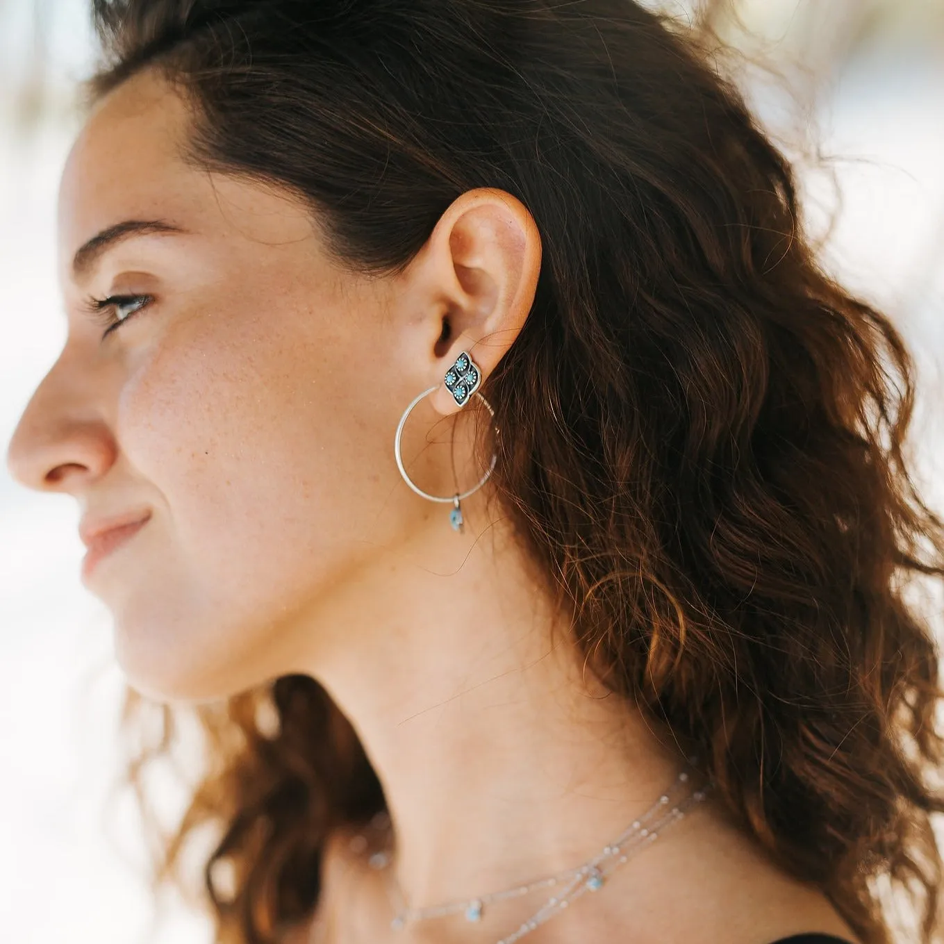Dir Turquoise Hoop Earrings
