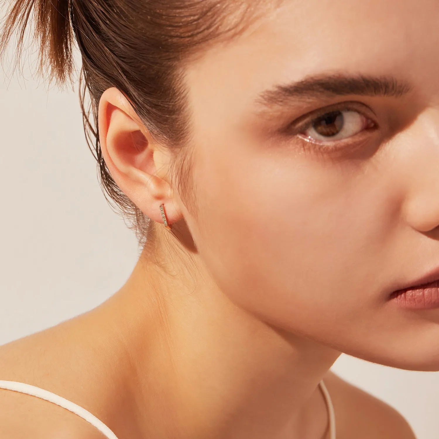 Dual D.D One-sided Gold Earring JDRER3S534S
