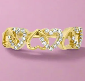 Elegant 14k Gold Heart Sparkle Natural Diamonds Ring SR26182