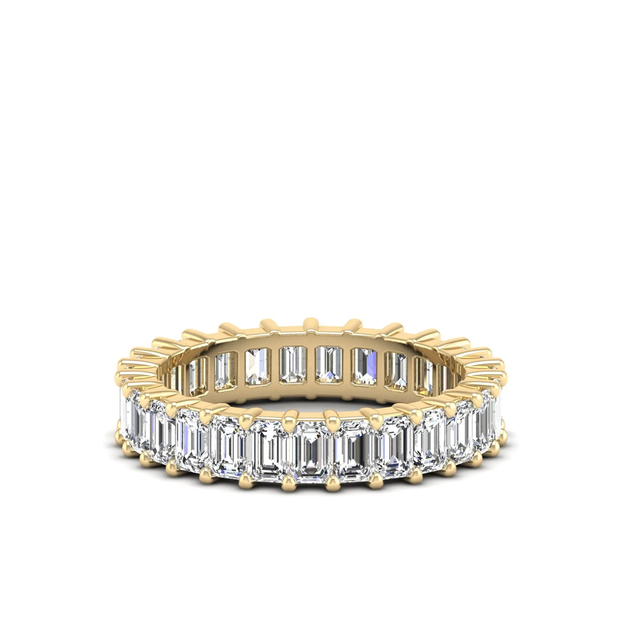 Emerald Cut Lab Diamond Prong Set Eternity Band