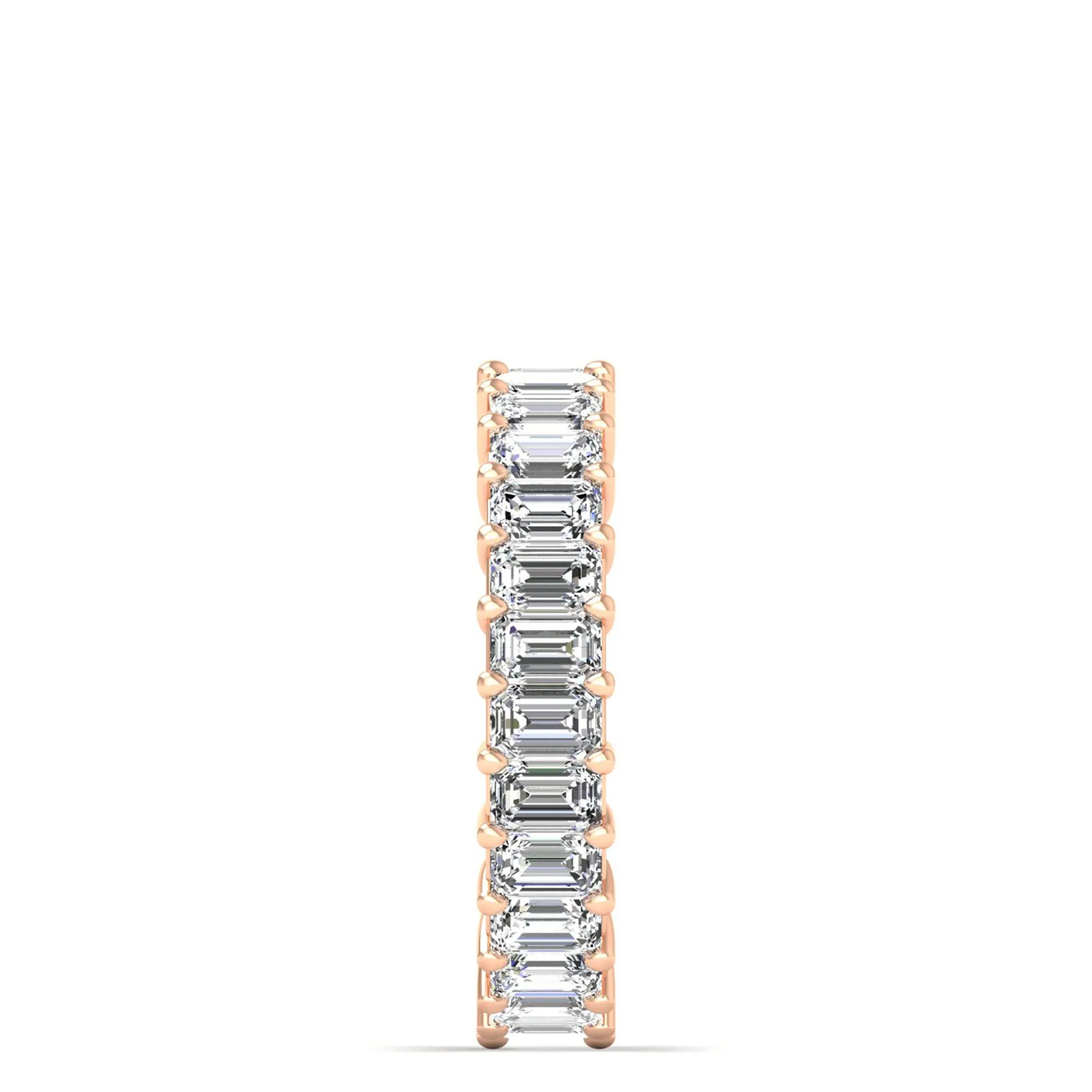 Emerald Cut Lab Diamond Prong Set Eternity Band