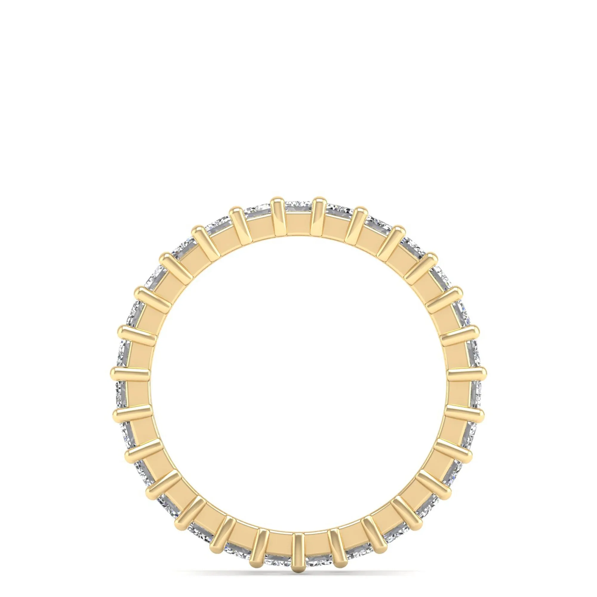 Emerald Cut Lab Diamond Prong Set Eternity Band