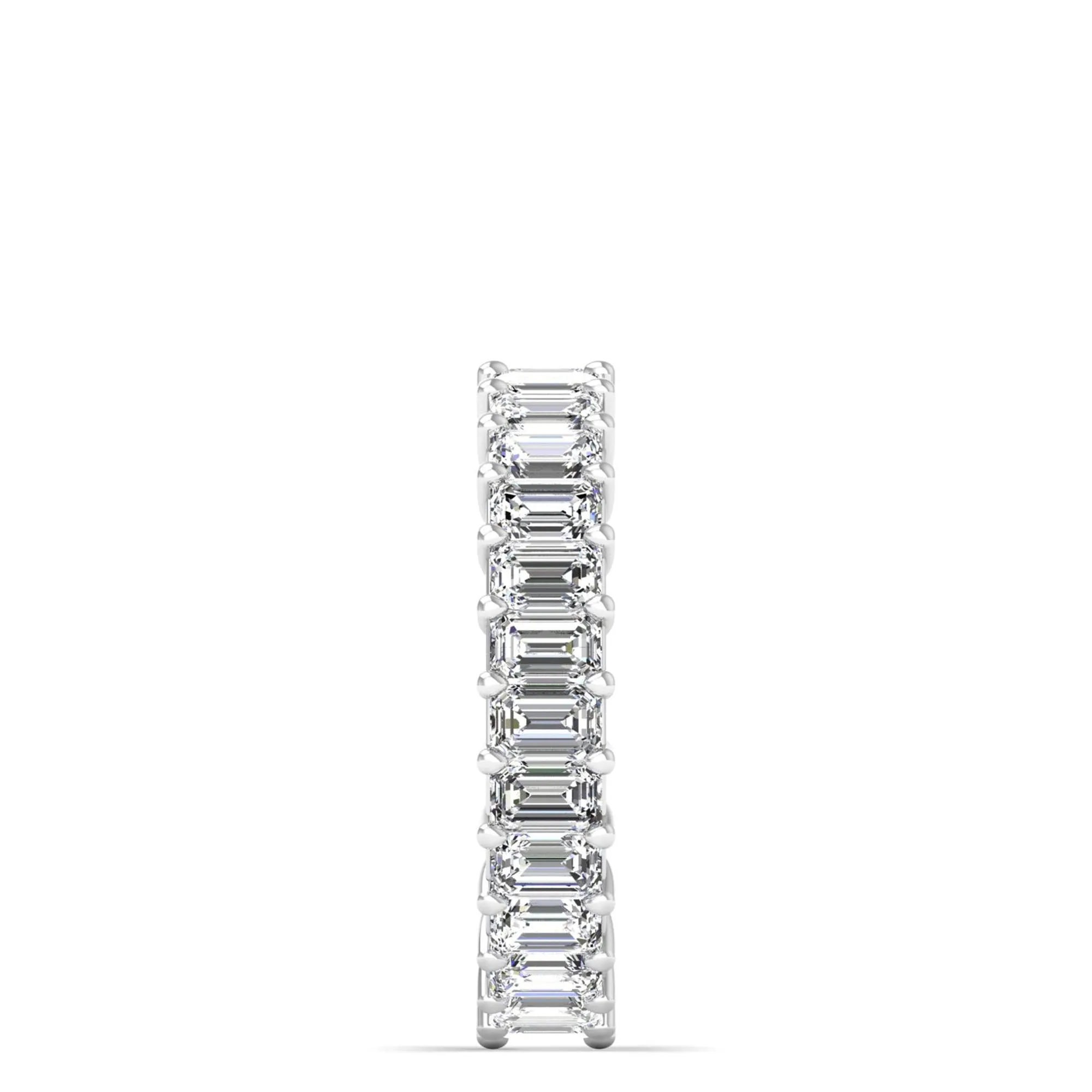 Emerald Cut Lab Diamond Prong Set Eternity Band