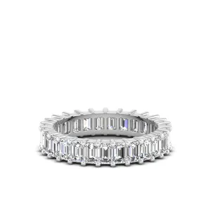 Emerald Cut Lab Diamond Prong Set Eternity Band