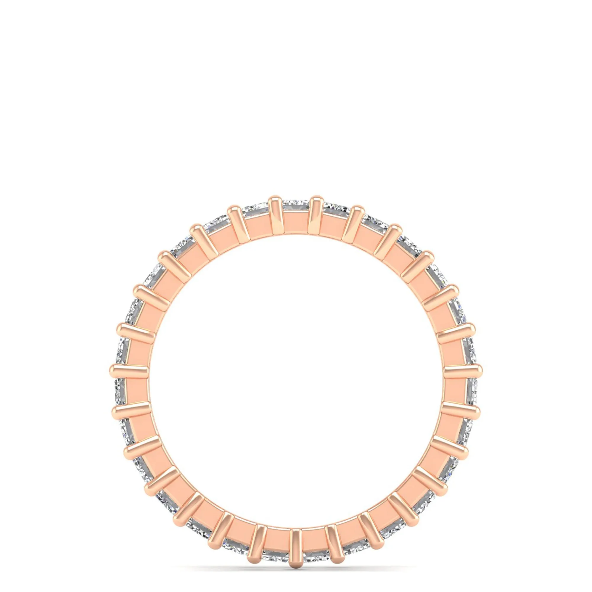 Emerald Cut Lab Diamond Prong Set Eternity Band