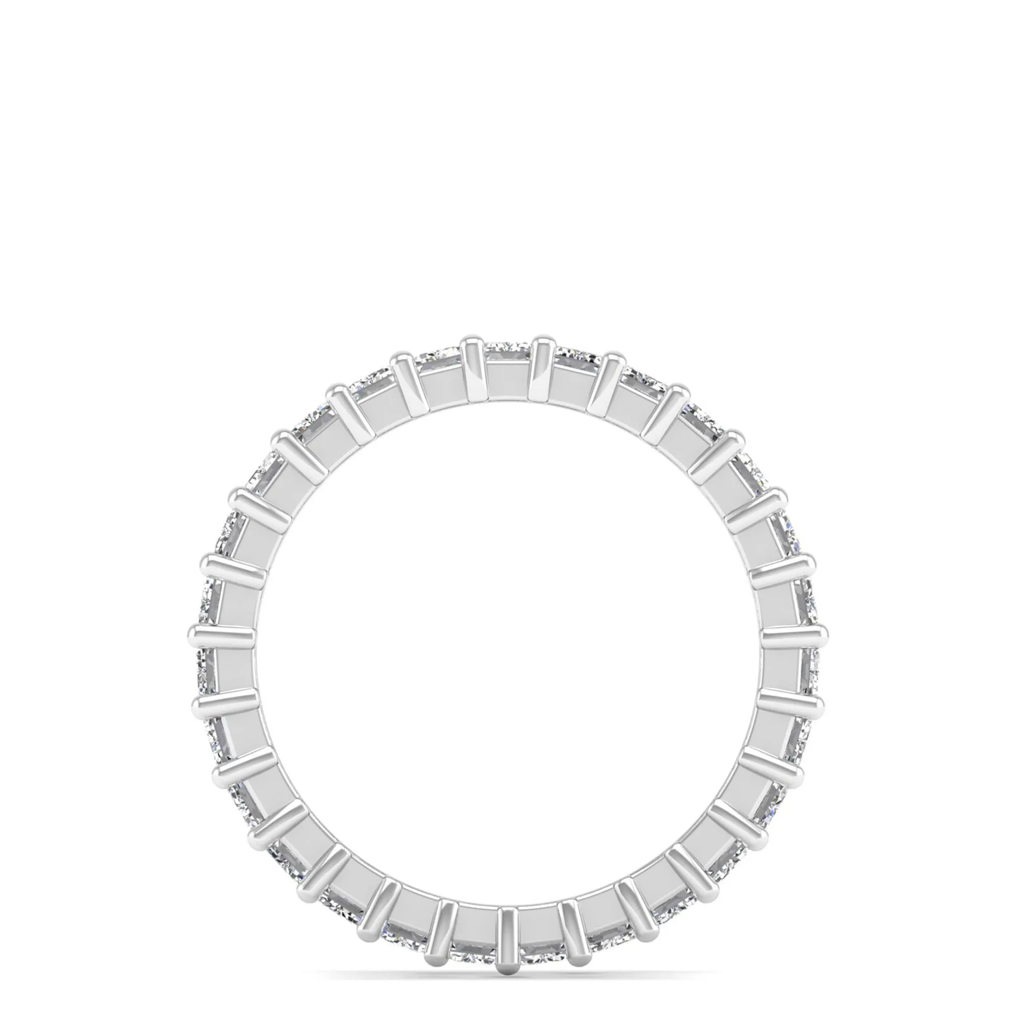 Emerald Cut Lab Diamond Prong Set Eternity Band