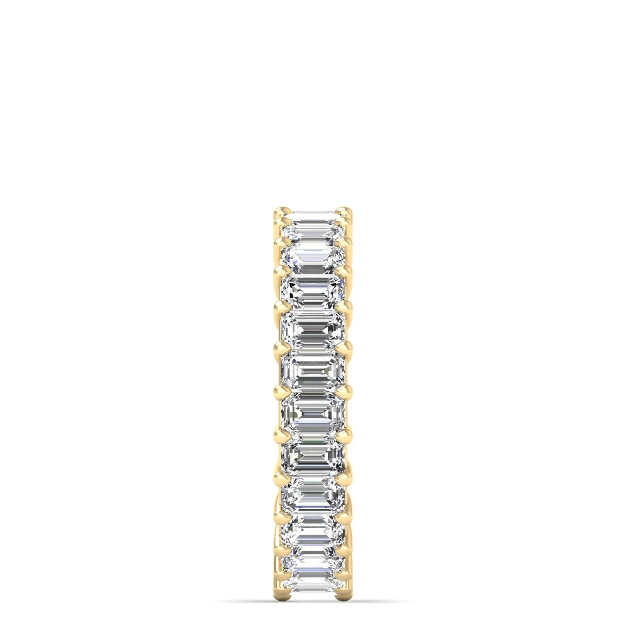 Emerald Cut Lab Diamond Prong Set Eternity Band