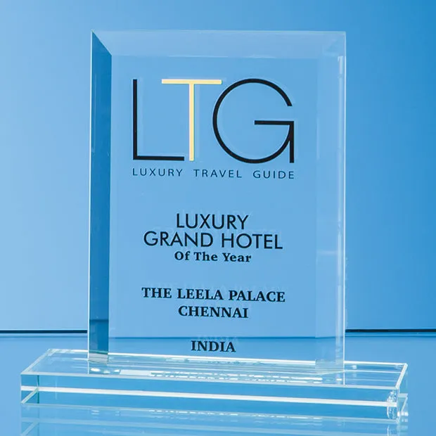 Engraved Jade Glass Bevel Edged Rectangle Award