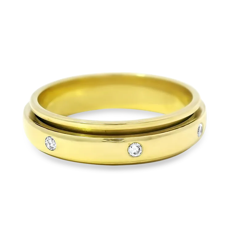 Estate Piaget 18k Yellow Gold Diamond Spinner Ring