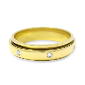 Estate Piaget 18k Yellow Gold Diamond Spinner Ring