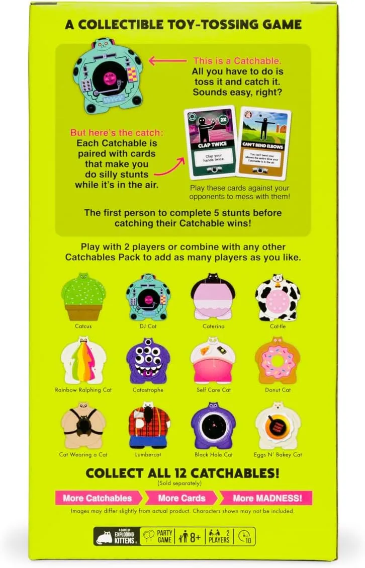 Exploding Kittens Catchables 2-Pack DJ Cat & Cat-tle