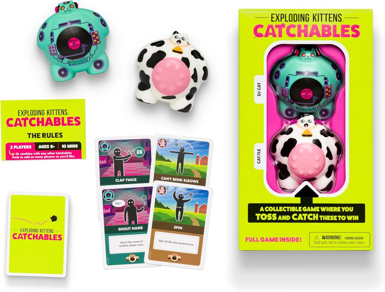 Exploding Kittens Catchables 2-Pack DJ Cat & Cat-tle