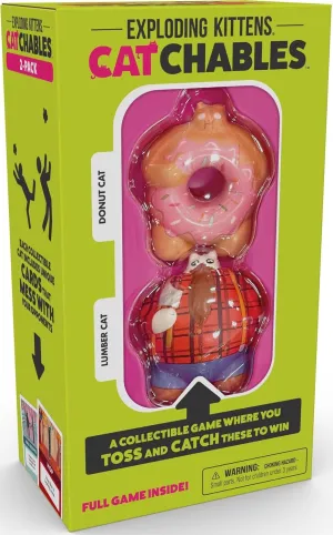 Exploding Kittens Catchables 2-Pack Donut Cat and Lumber Cat