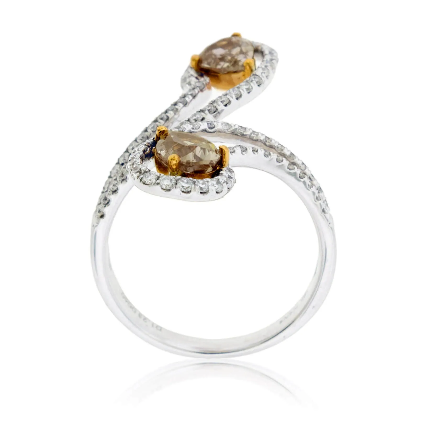 Fancy Natural Pink Pear Diamond & Diamond Accented Ring