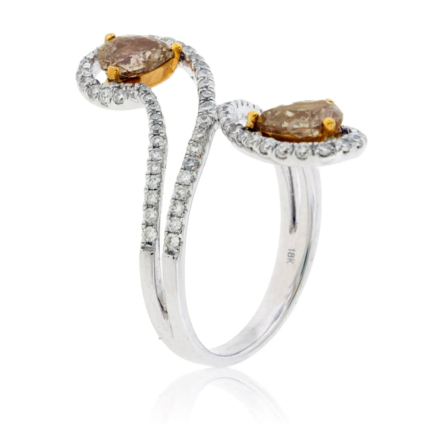 Fancy Natural Pink Pear Diamond & Diamond Accented Ring