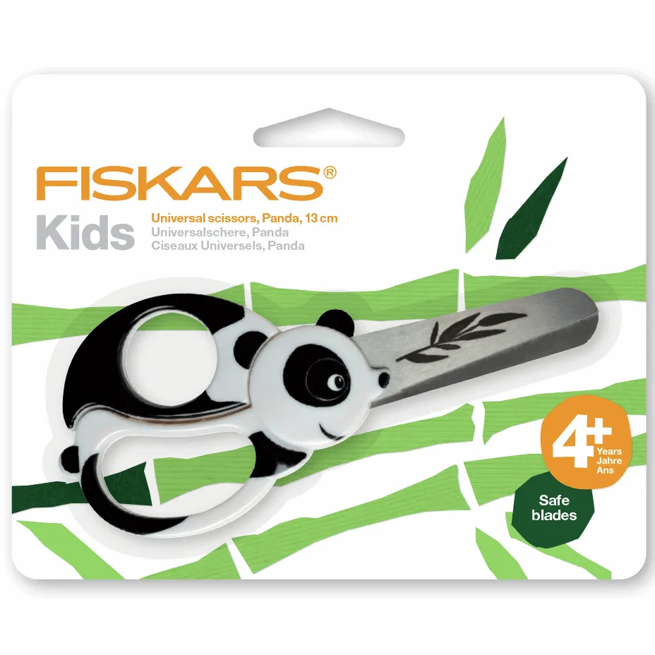 Fiskars Scissors:  Kids: Animals: Panda: 13cm Paper Fabric Sewing Accessory