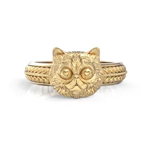 Fluffy Persian Love Feline Ring