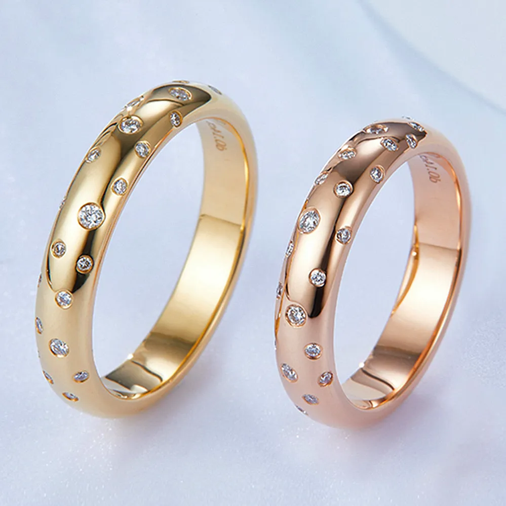 Flush Setting Diamond Wedding Ring