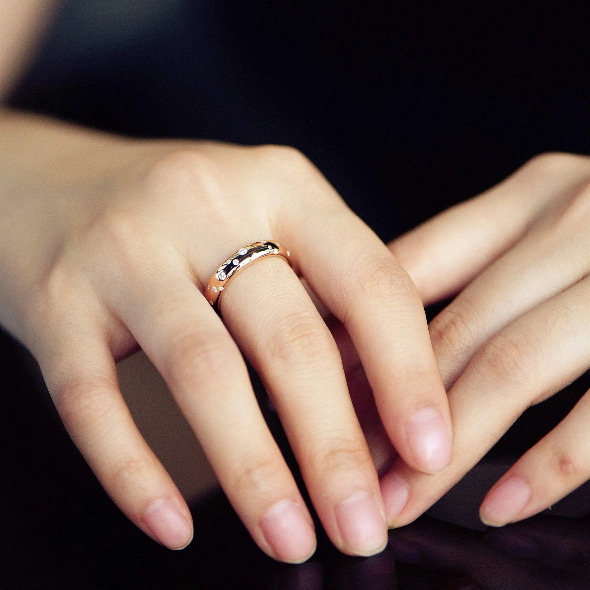Flush Setting Diamond Wedding Ring