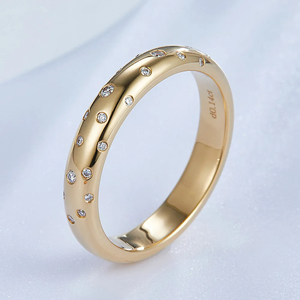 Flush Setting Diamond Wedding Ring