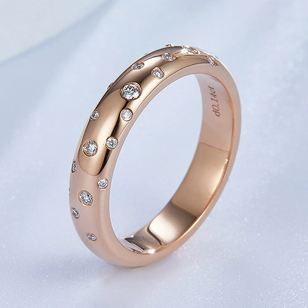 Flush Setting Diamond Wedding Ring