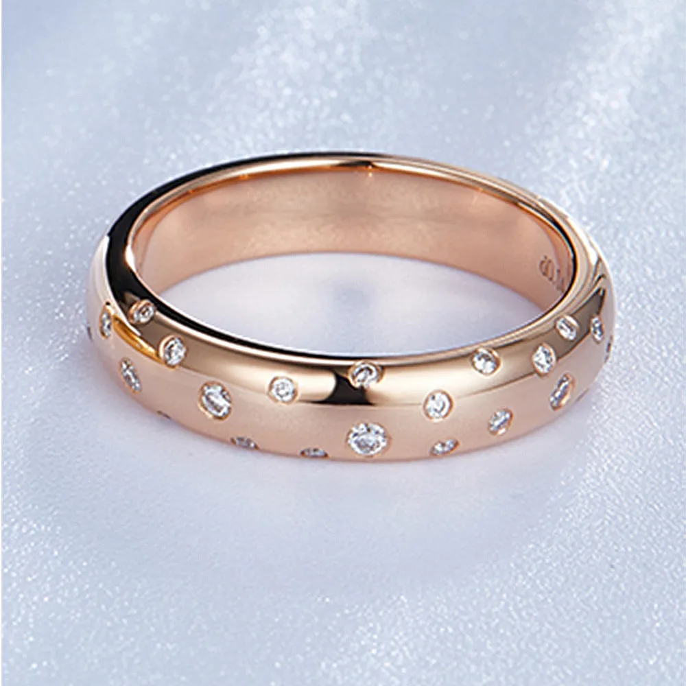 Flush Setting Diamond Wedding Ring