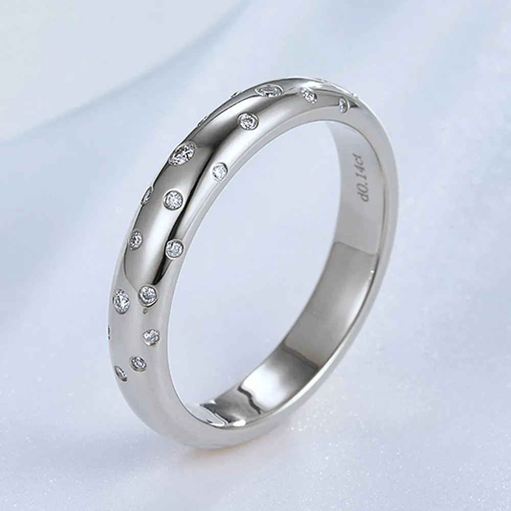 Flush Setting Diamond Wedding Ring