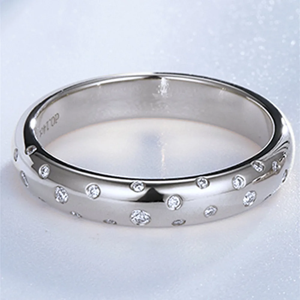 Flush Setting Diamond Wedding Ring