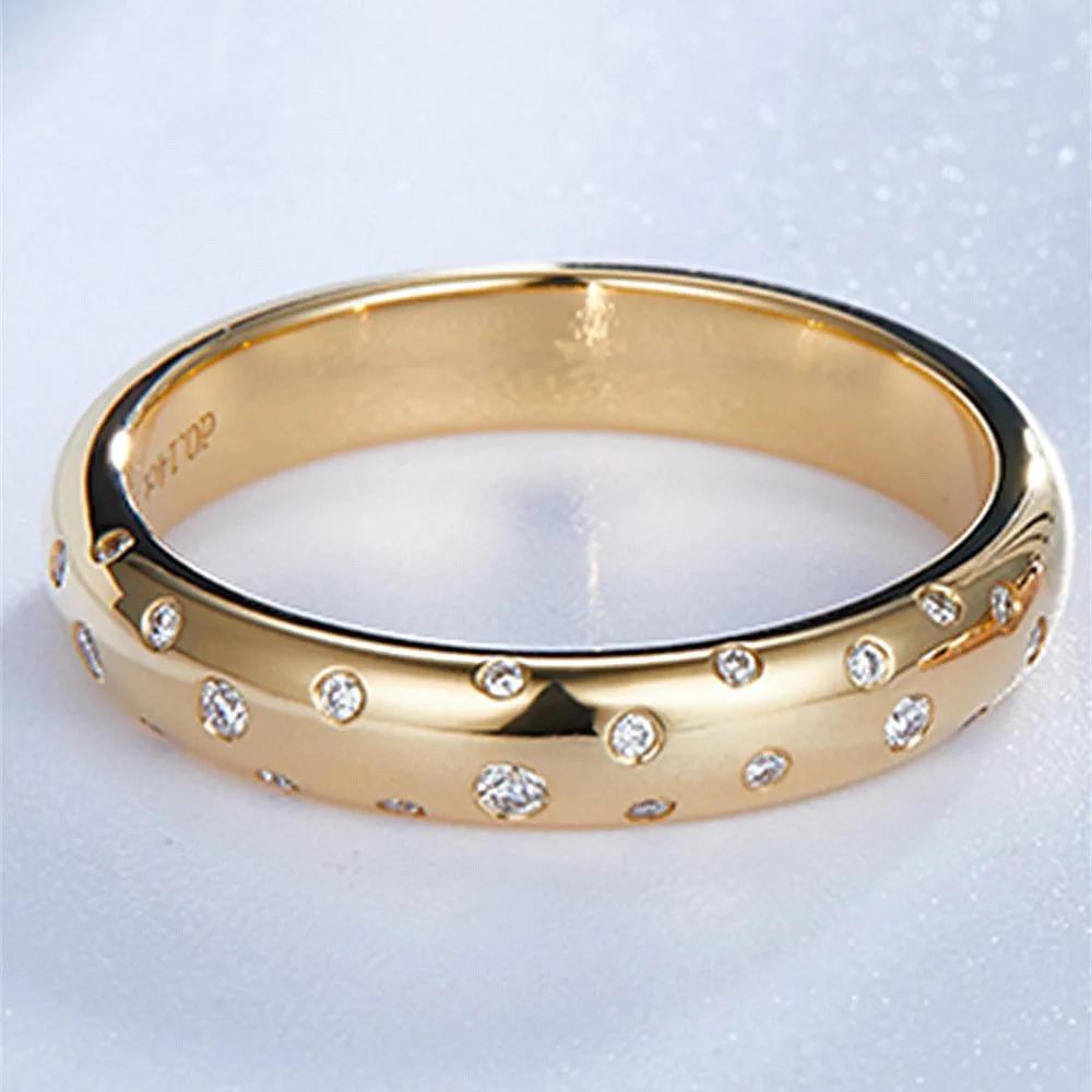 Flush Setting Diamond Wedding Ring