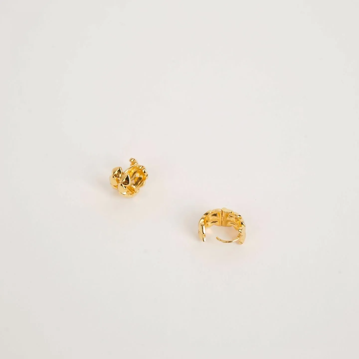 Folded Heart Huggie Earrings