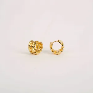 Folded Heart Huggie Earrings