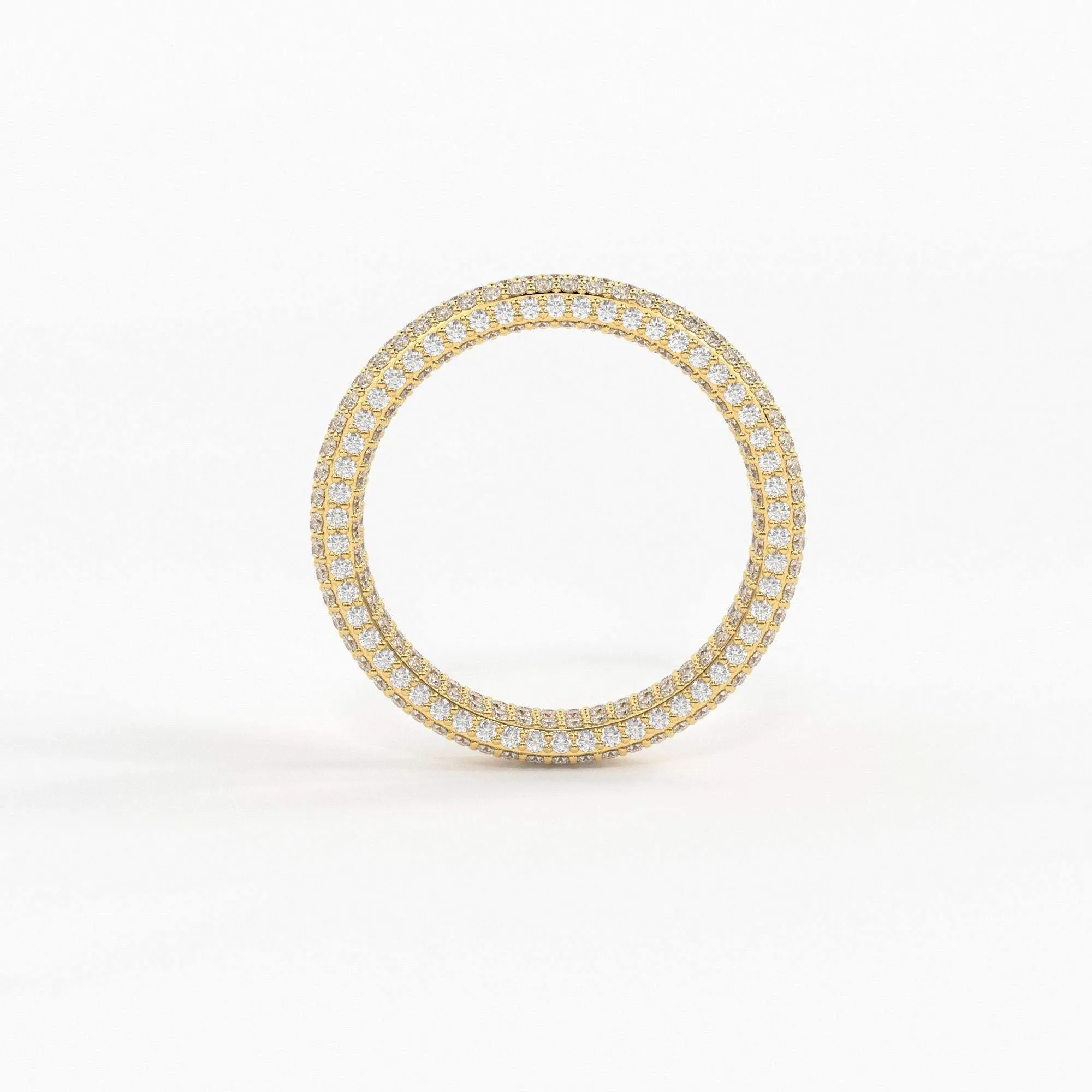 Full Pave Diamond Ring / Diamond Studded Luxury Ring / Full Eternity Diamond Band / Stackable Handmade Ring / Cocktail Diamond Dome Ring