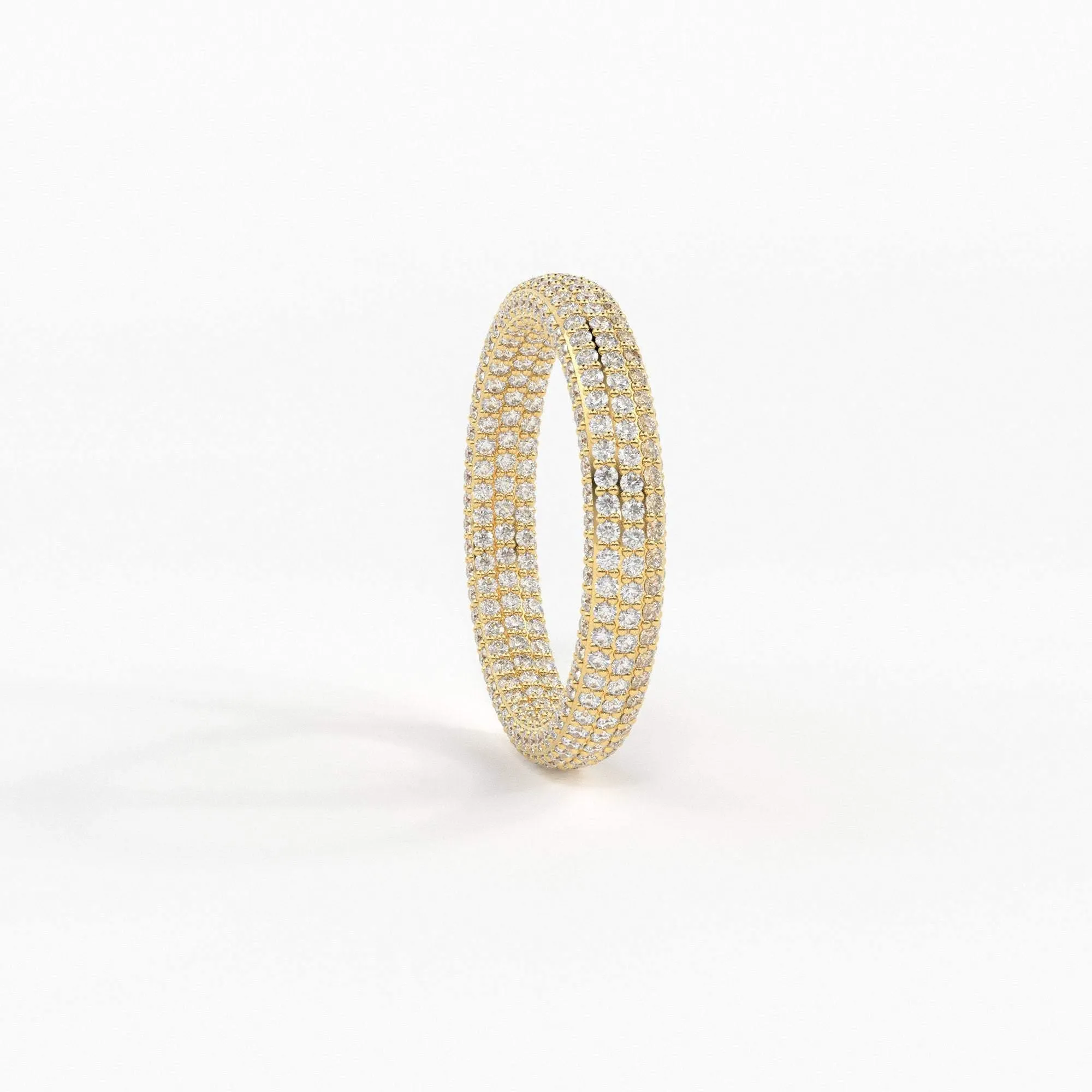 Full Pave Diamond Ring / Diamond Studded Luxury Ring / Full Eternity Diamond Band / Stackable Handmade Ring / Cocktail Diamond Dome Ring
